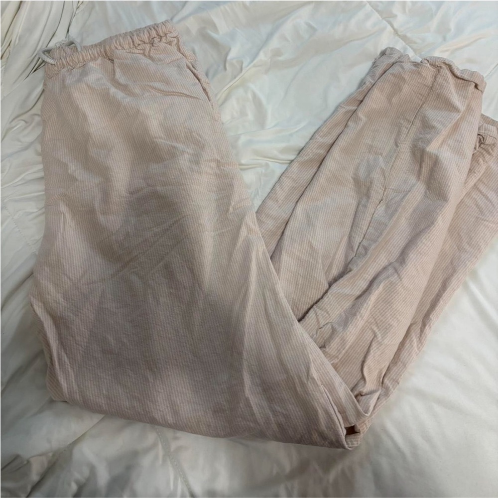 Brandy Melville Light Pink Striped Joggers